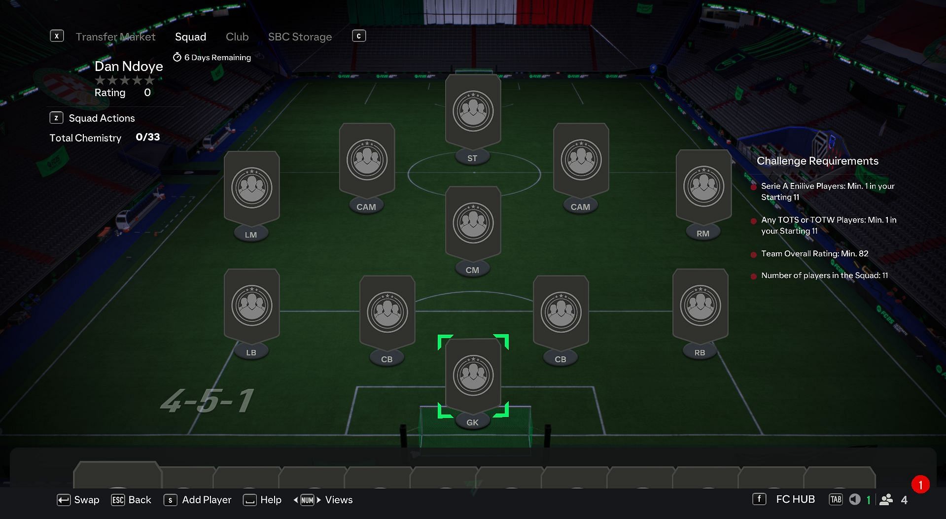 Tasks to complete the Dan Ndoye TOTS Honourable Mentions SBC (Image via EA Sports)